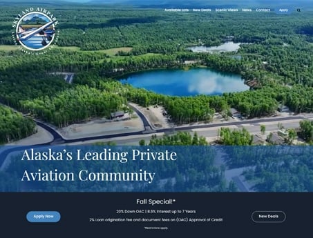 Website designed for Skyland Airpark in Alaska.