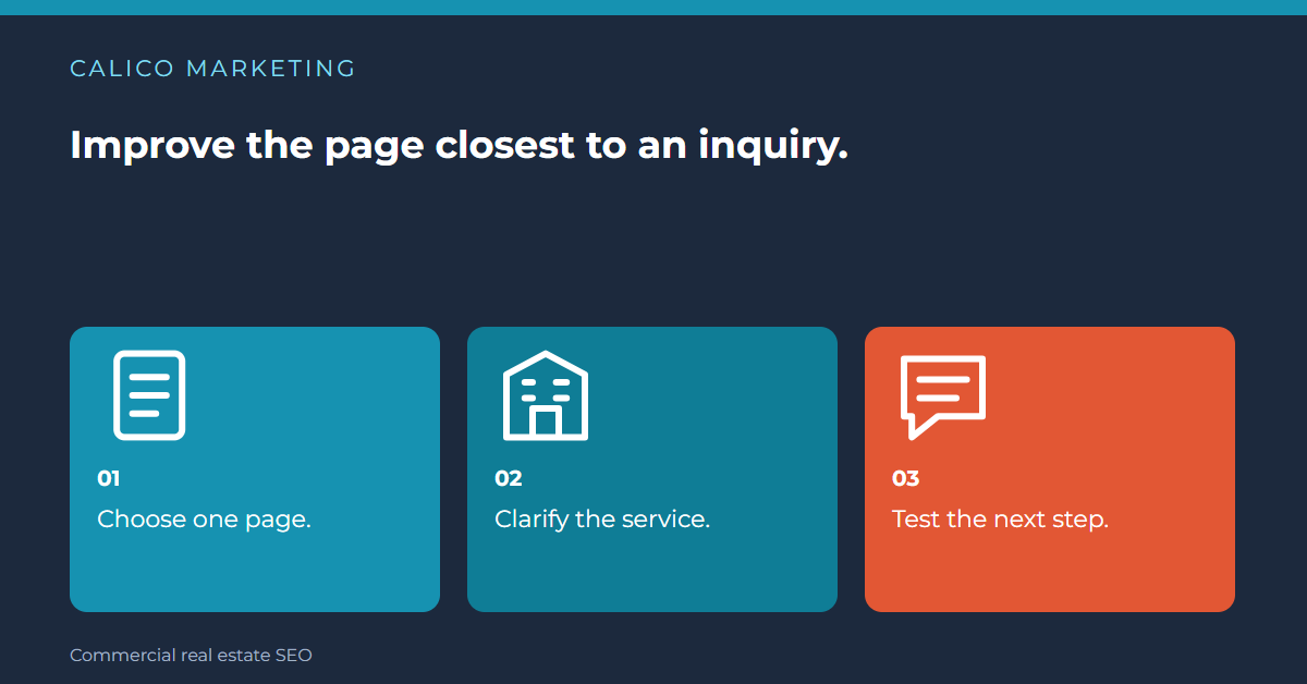 Days 8–12 should improve the page closest to an inquiry. Choose one page. Clarify the service. Test the next step.