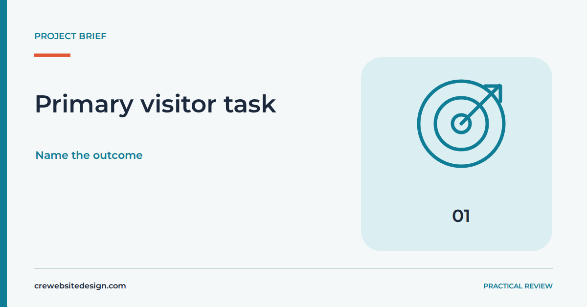Primary visitor task Primary visitor task illustrated for How to match your project brief to the right design package