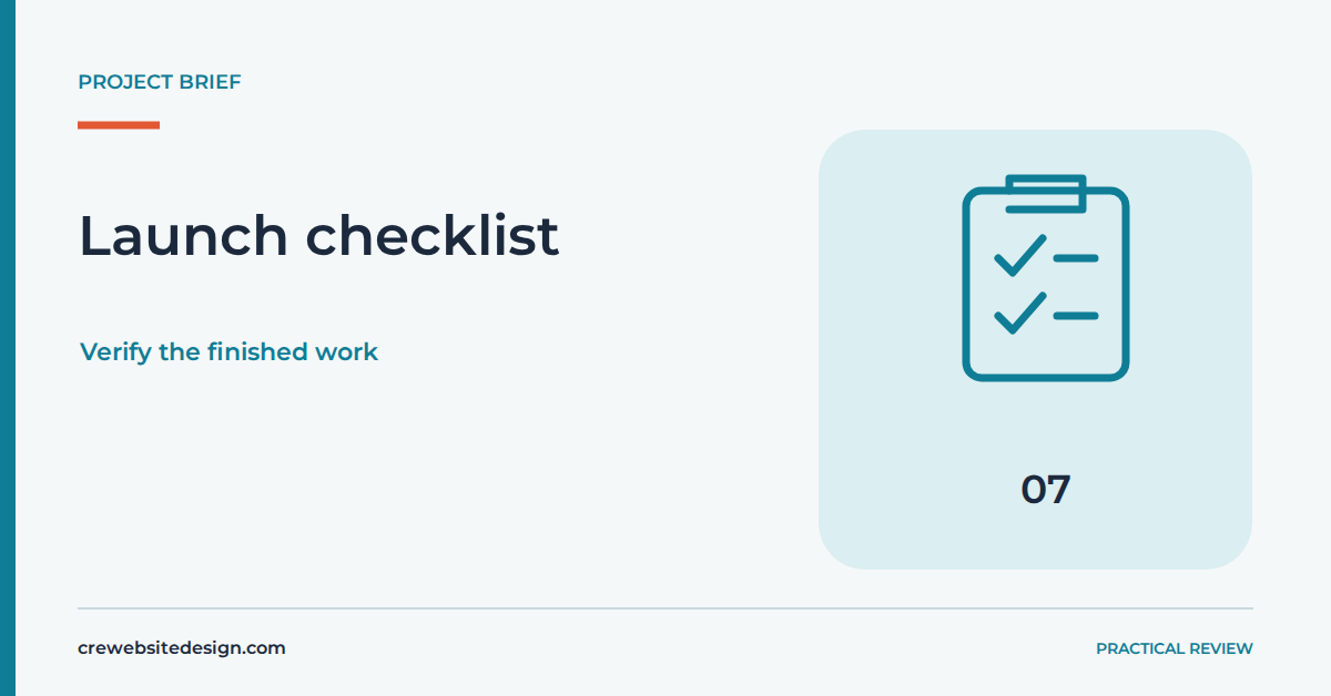 Launch checklist Launch checklist illustrated for How to match your project brief to the right design package